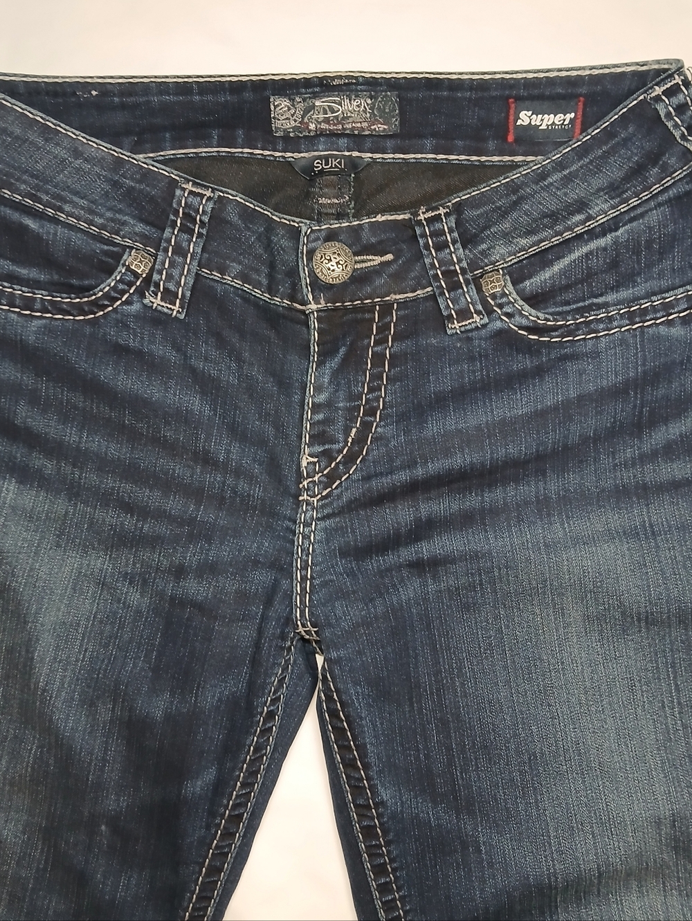 Silver Women's  Jeans Suki Size 28 x 31 Mid Rise Super Skinny Stretch - Picture 5 of 12